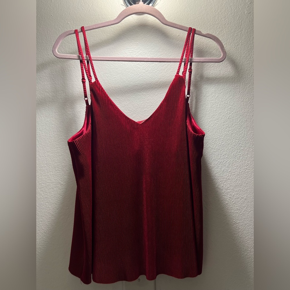 Red Pleated Strappy top